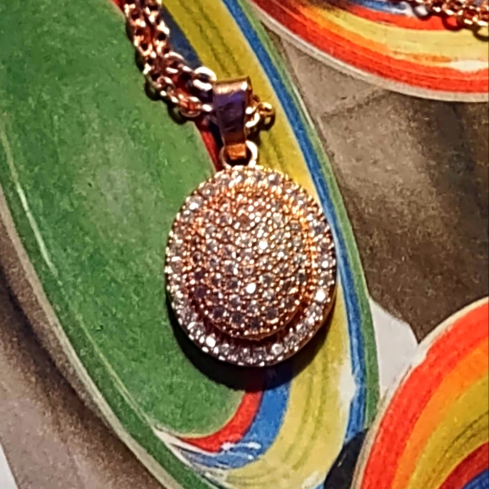 18k Rose Gold Diamond Pave Pendant clear out priced!!!